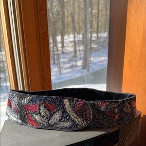 Vtg Beaded Belt and Bag